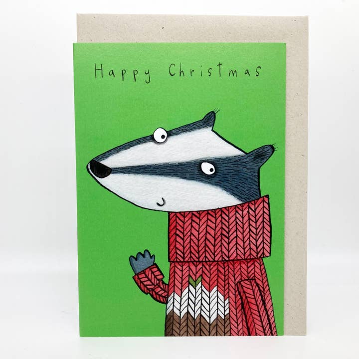 Frohe Weihnachten Dachs für den Großhandel von Holly Swain