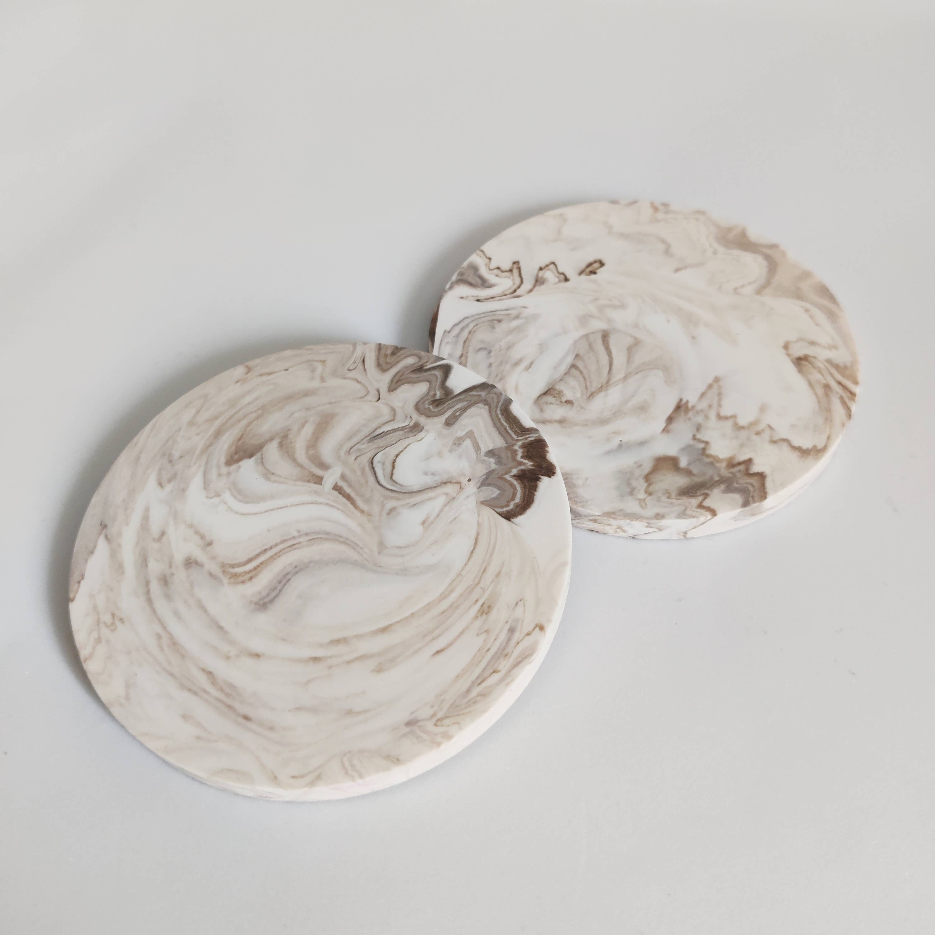 The Sage Rose Studio - Wholesale Coasters - Marble design beige coasters set of 2, eco friendly barware0