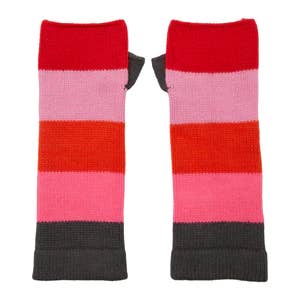 Colour Block Cashmere Wrist Warmers - Pink for wholesale by Somerville Scarves