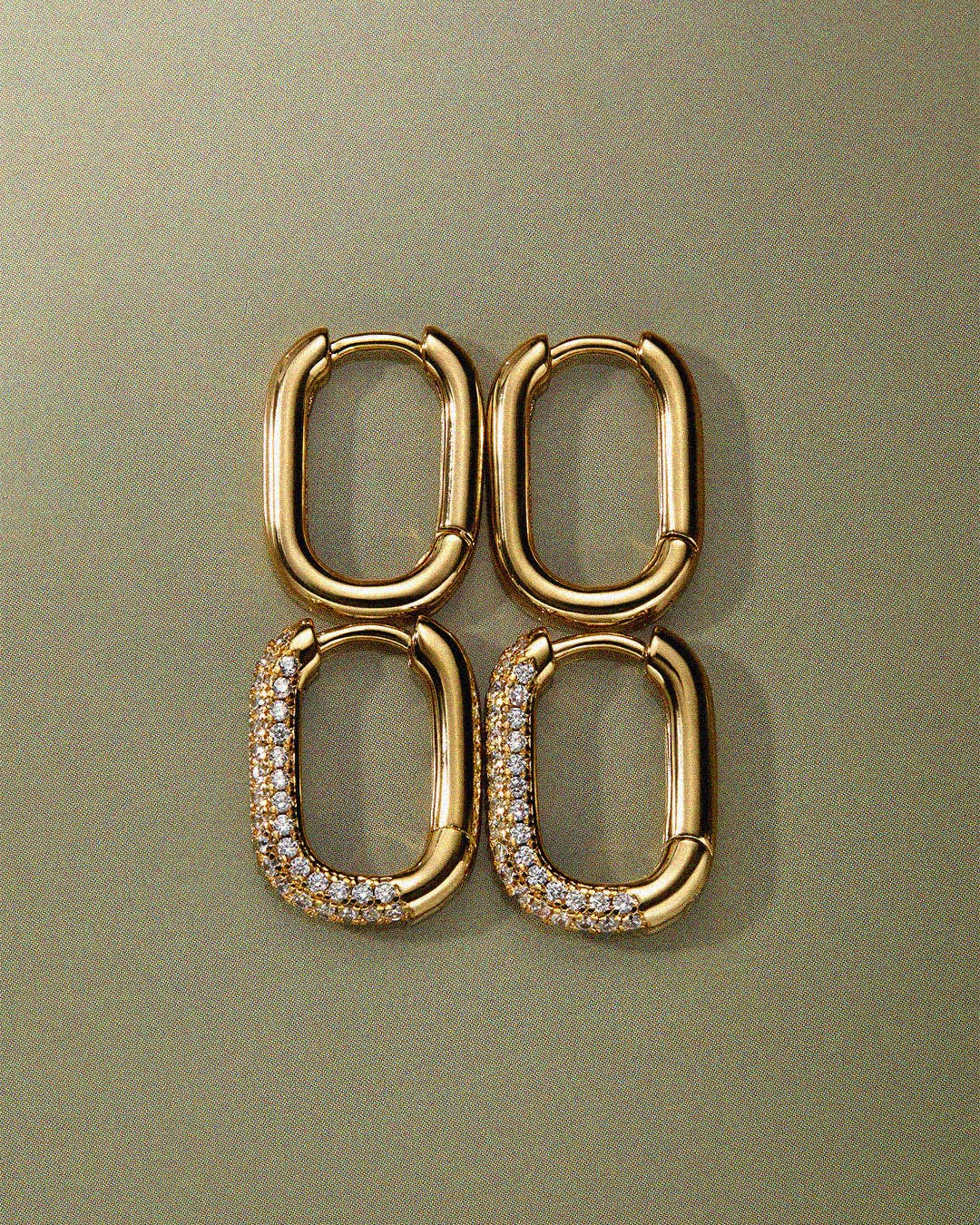 Luv AJ - Wholesale Huggie Earrings - Pave Chain Link Huggies- Gold (Ships Mid January)6