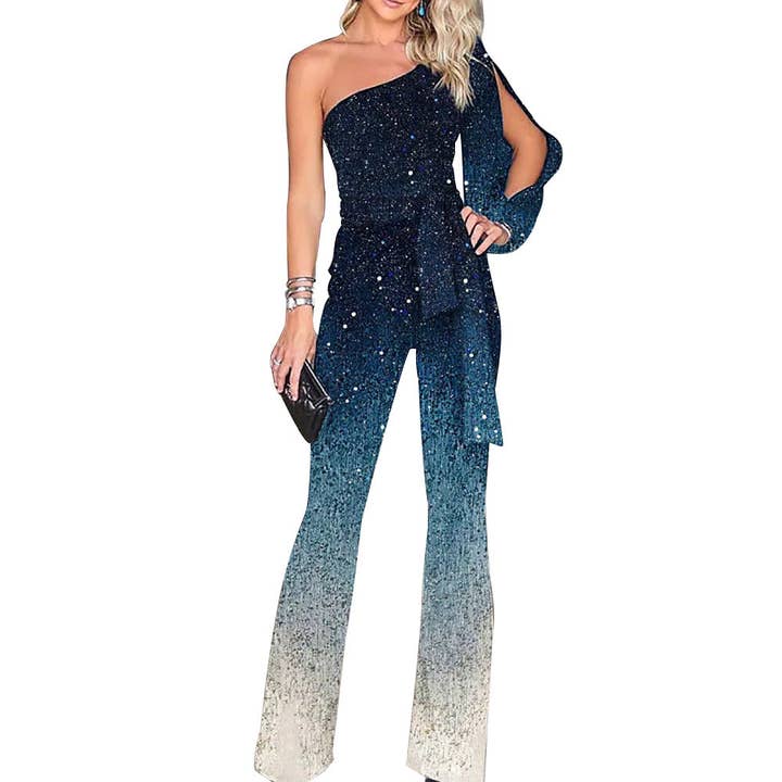 Bleu Combinaison à col diagonal Estrella en vente sur Faire2