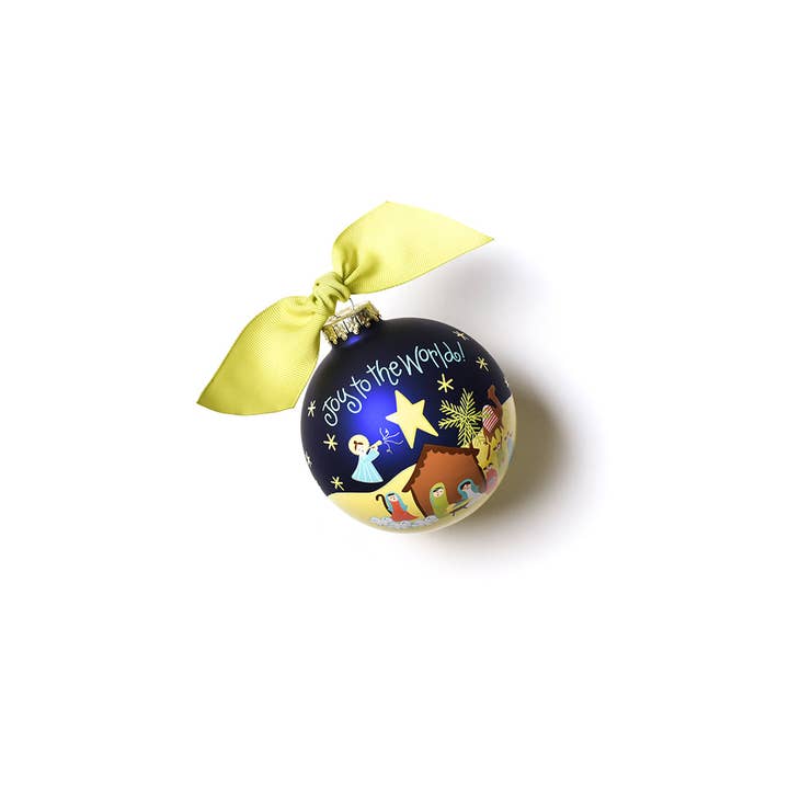 Coton Colors - Wholesale Ornament - Joy to the World Nativity Glass Ornament