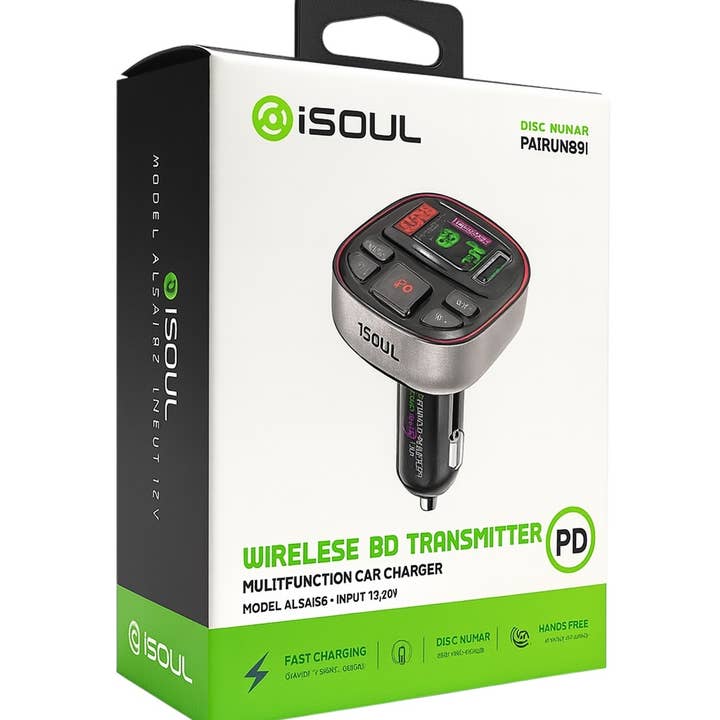 Mighty Wireless - Vente Chargeurs portables - iSoul Émetteur FM sans fil avec fonction PD ALSA1620