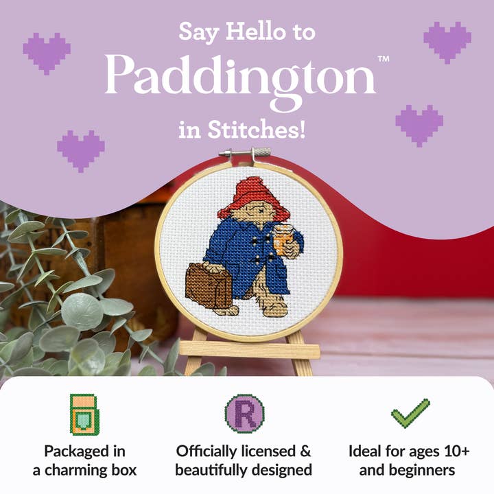 The Crafty Kit Company - Wholesale Embroidery/Cross Stitch Supplies - Paddington - The Journey Begins Mini Cross Stitch Kit1