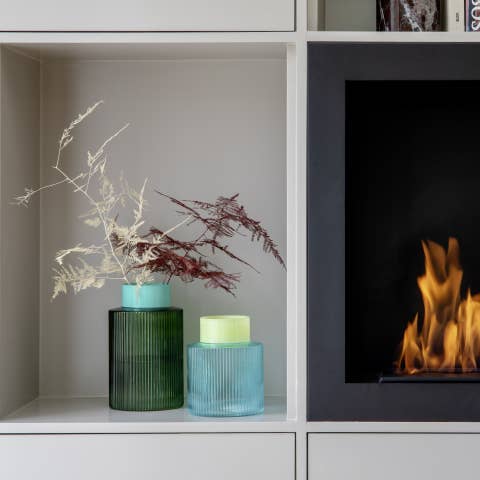 REMEMBER - Wholesale Vaas - Glazen vaas Groove L in groen3