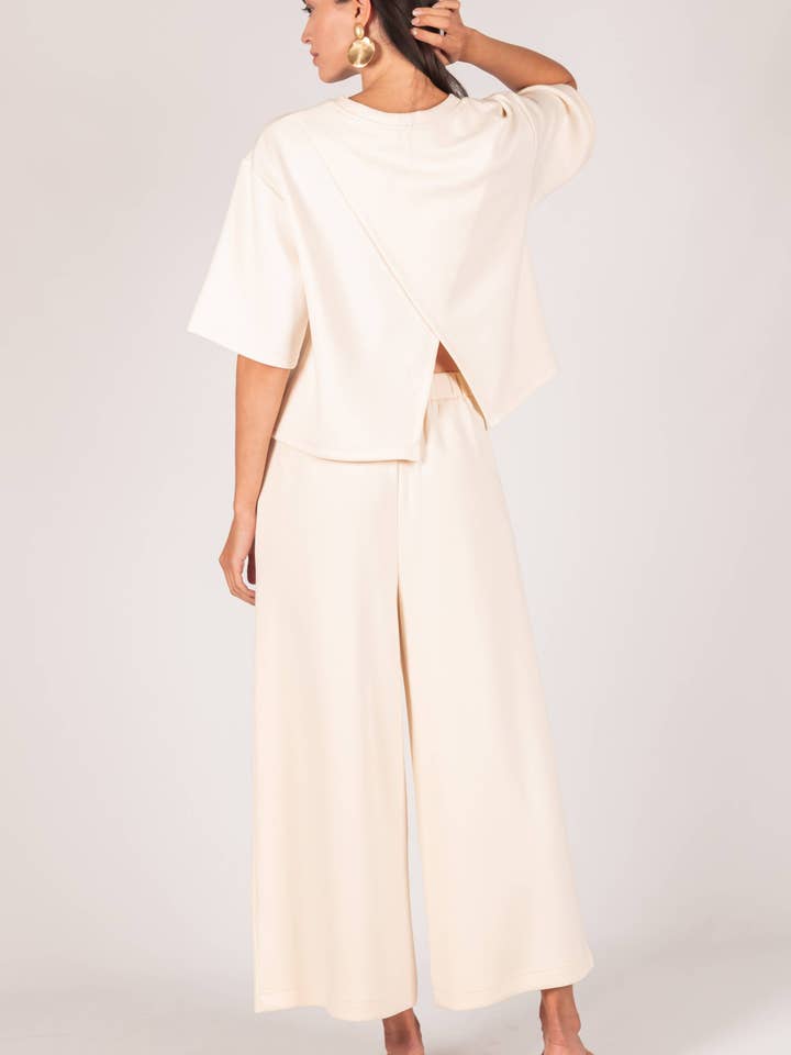 Eggshell P. CILL Butter Modal Wide Leg Culotte Pants for wholesale on Faire