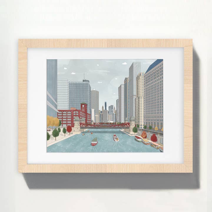 Chicago Riverwalk Kunstdruck, Landschaft für den Großhandel von Drift Trace