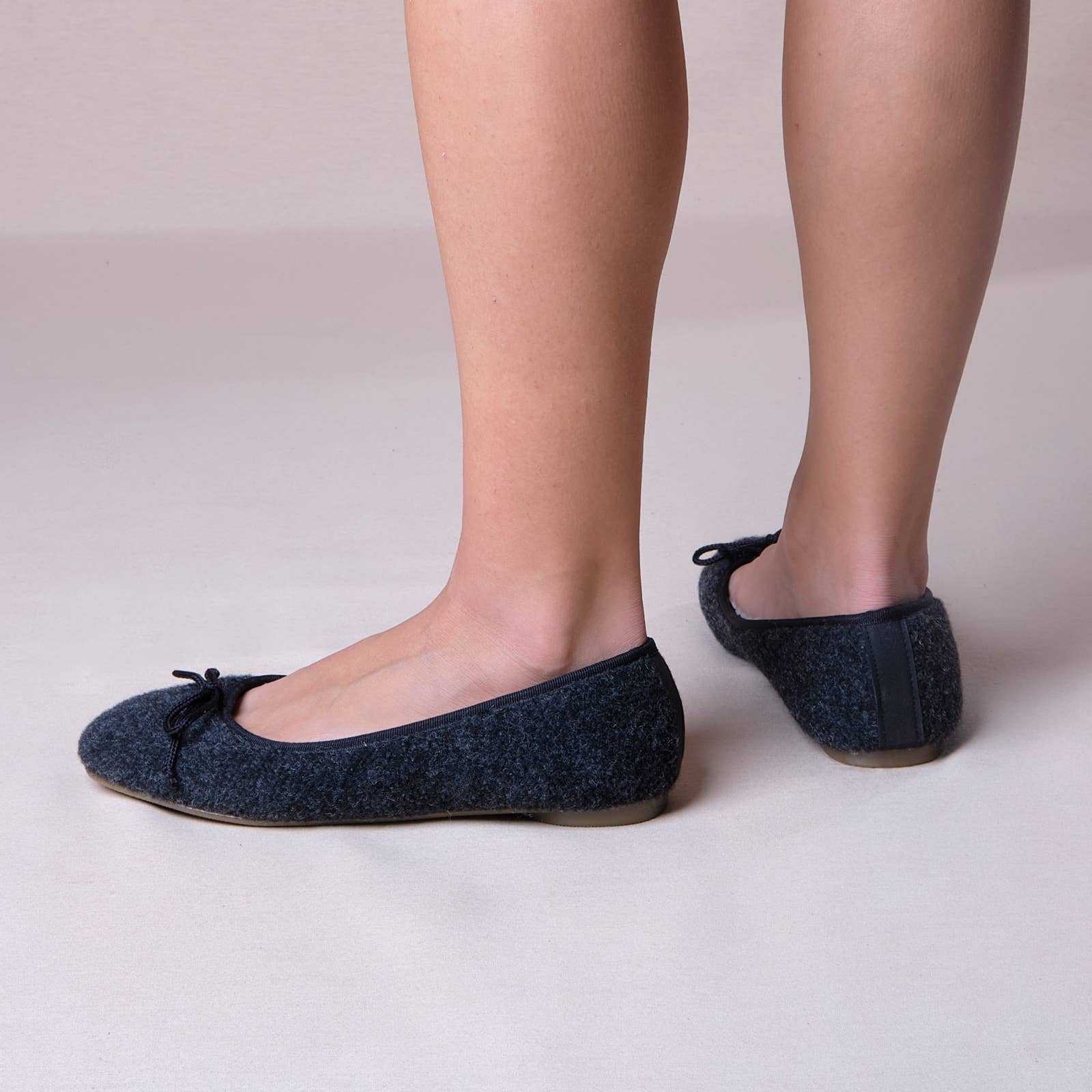 HAIKON HADA - Wholesale Slippers - Women's - Ballerina slippers for home Anthracite Black1