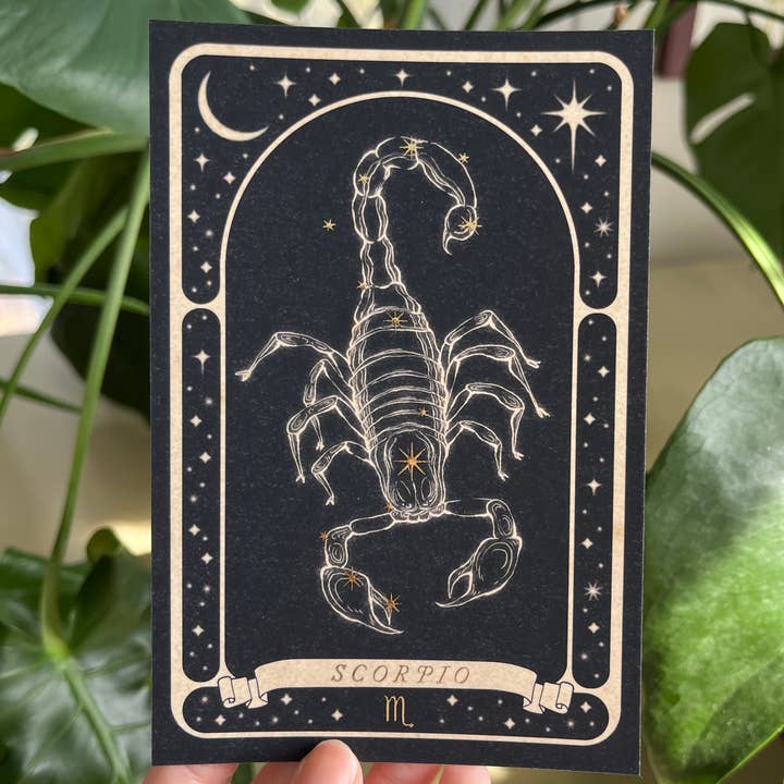 Lauren Noel Studio - Wholesale Postcard - Zodiac Gold Foil Postcard10