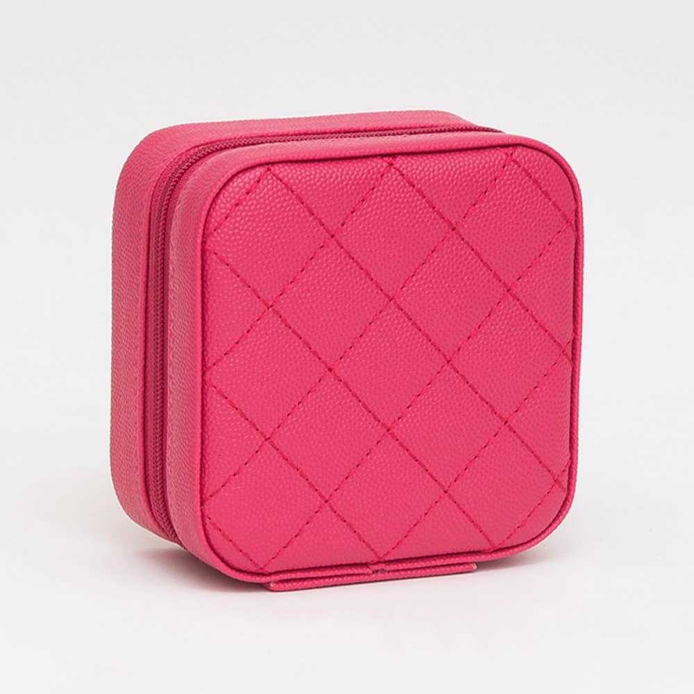 Sensibling Corp. - Wholesale Jewelry Box/Organizer - Faux Caviar Leather Portable Square Jewelry Box
1