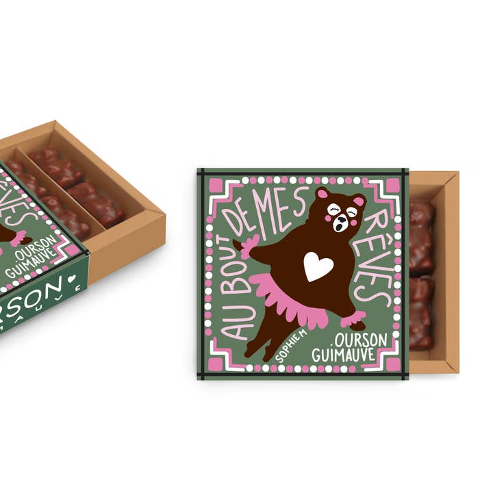 TASTY FRANCE - Vente Boîtes de chocolats - Ourson guimauve, mots tout doux fourreau