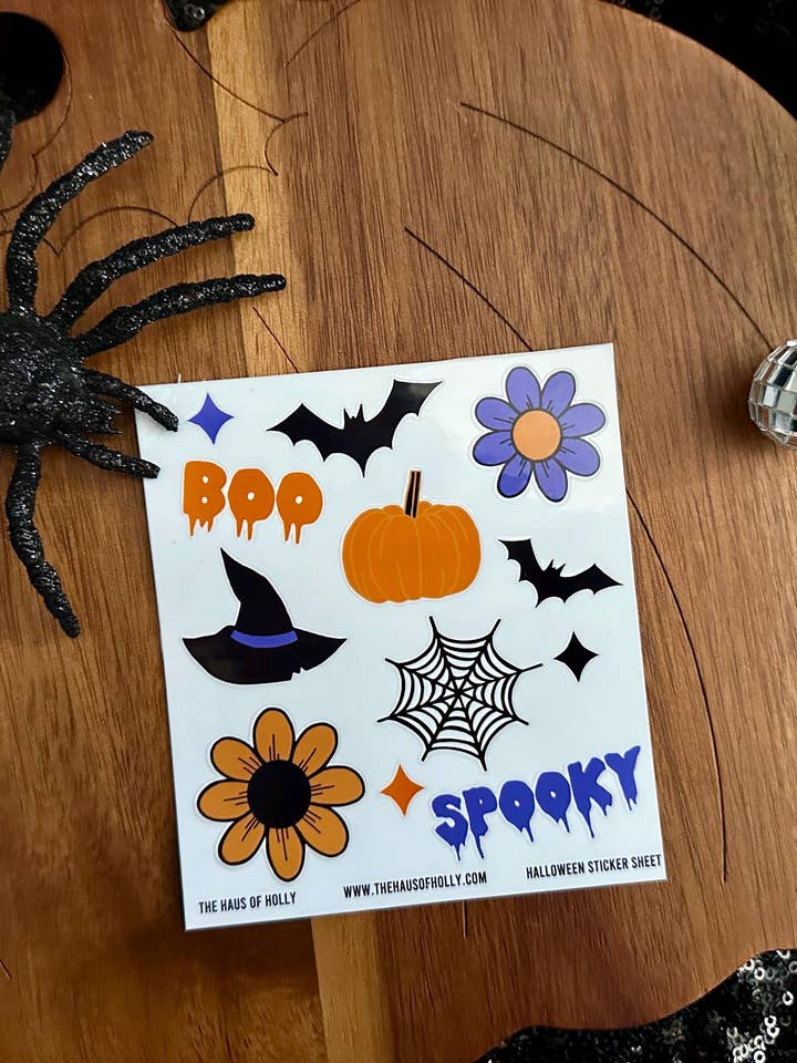 HALLOWEEN STICKER SHEET for wholesale by The Haus of Holly