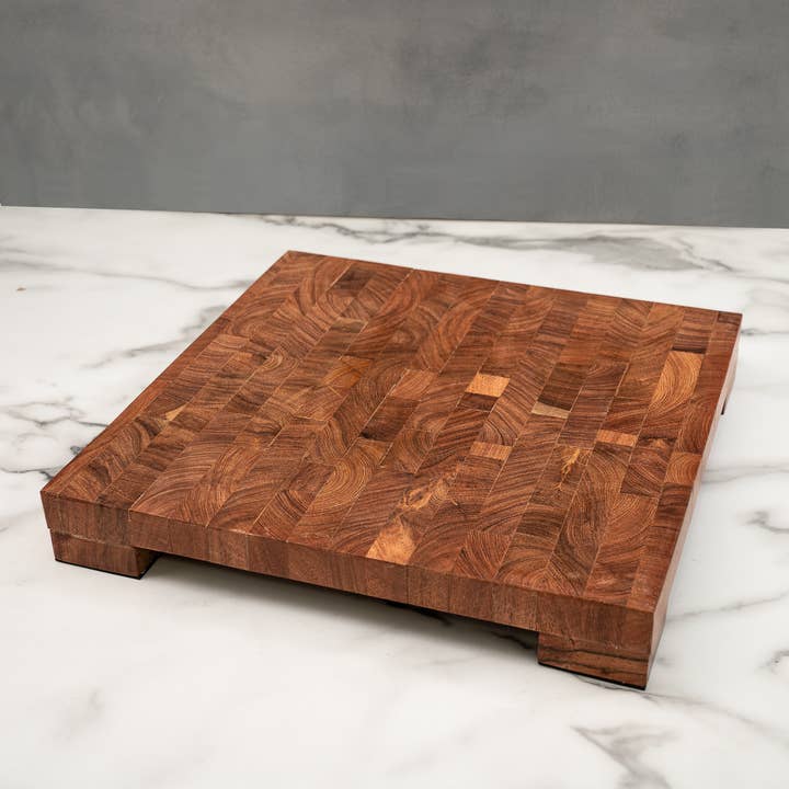 India Handicrafts Inc - Wholesale Cake Stand - Square Wood Cake Stand Large