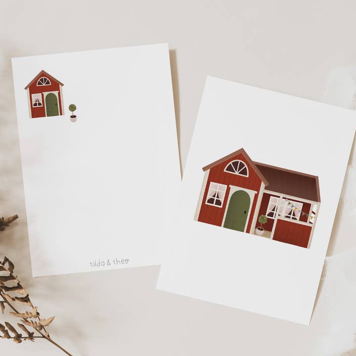 Tilda&Theo - Wholesale Postcard - Postcard Sweden House - Move-in