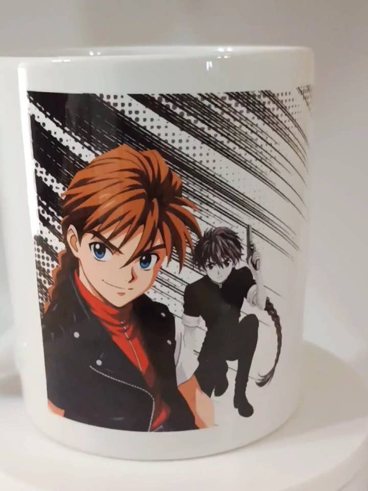 Duo Maxwell Gundam Wing Mug | Deathscythe Gundam Anime Coffee Mug for wholesale by American Taina Crafts
