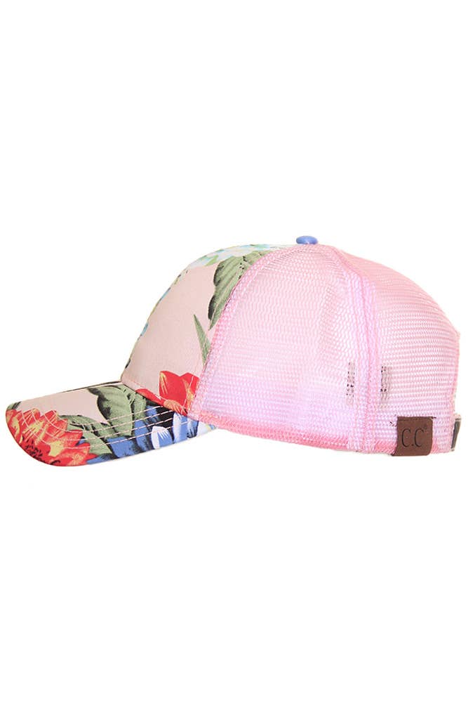 Hana - Wholesale Baseball Cap - Women's - C.C Floral Print Trucker Baseball Cap8