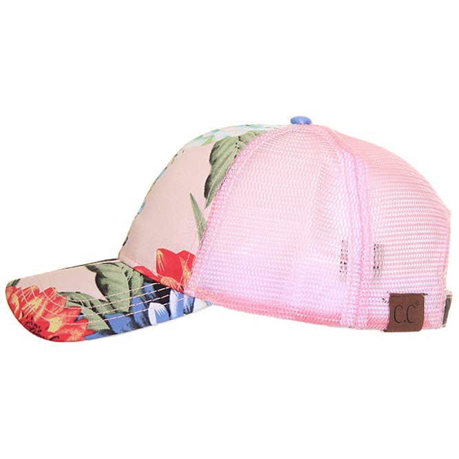 Hana - Wholesale Baseball Cap - Women's - C.C Floral Print Trucker Baseball Cap8