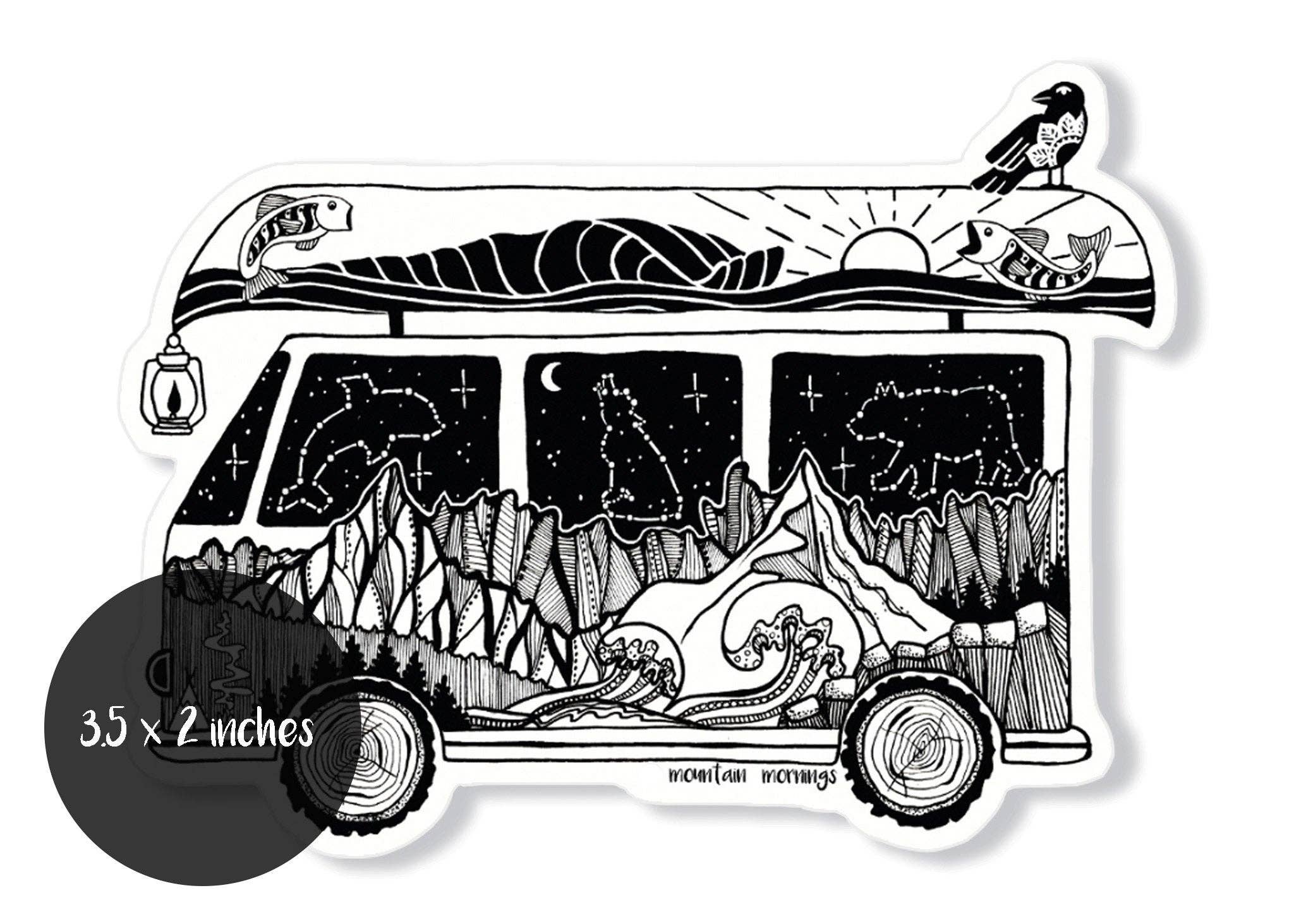 Mountain Mornings - Wholesale Sticker - Camper Van Sticker2