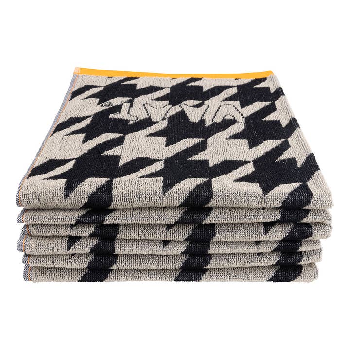 Toalhas de cozinha I love pied-de-poule - preto / areia - 50 x 60 cm (6 unidades) por atacado de VAAT