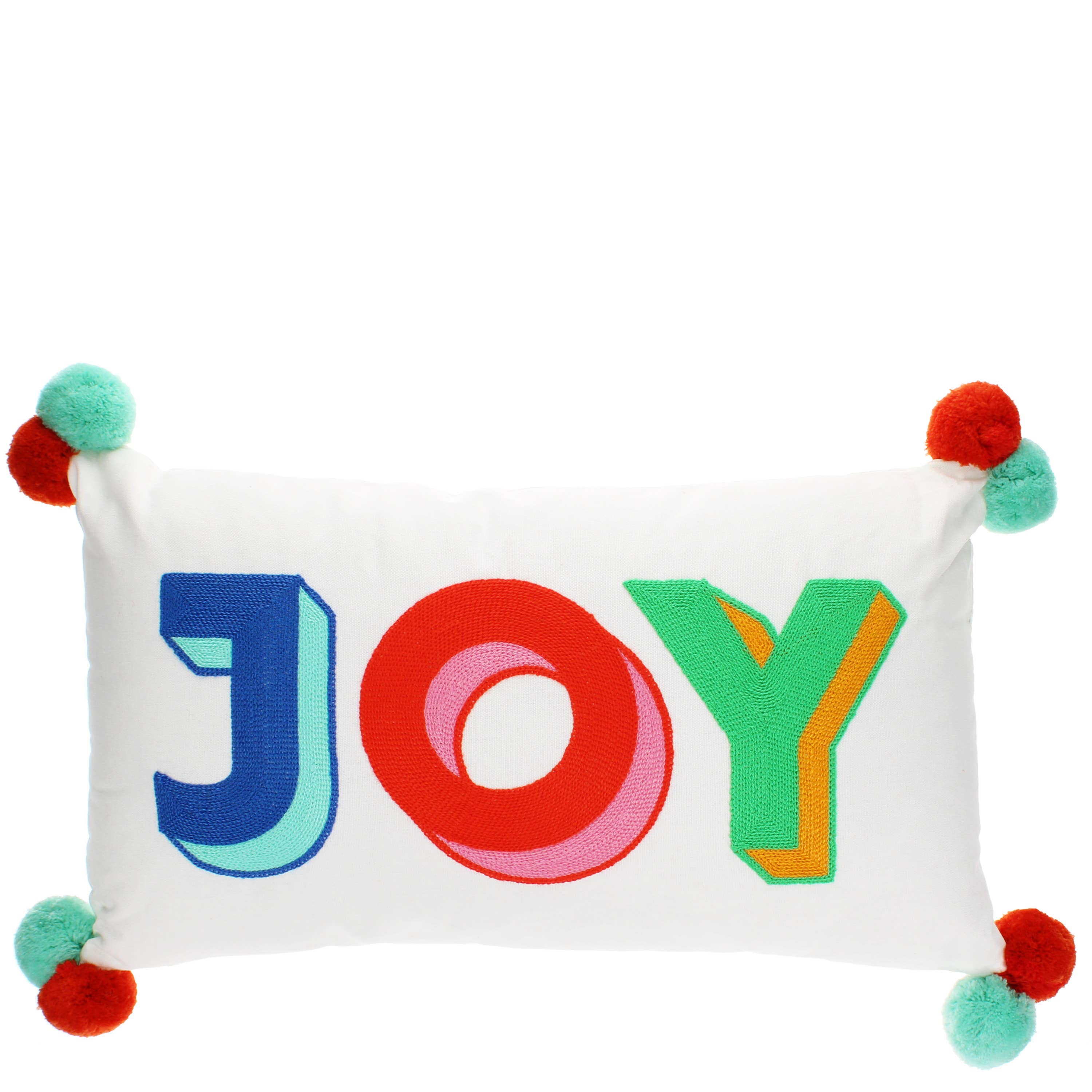 Rex B2B - UK - Wholesale Pillow/Cushion - Kids & Baby - Embroidered cushion with pom poms - Joy1