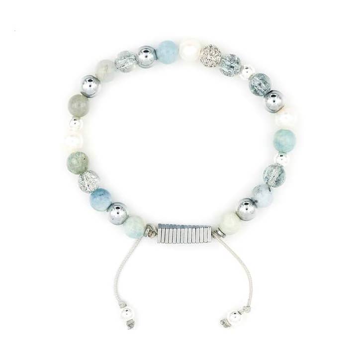 Bracelet en perles de quartz amazonite pour la vente par Popvibe