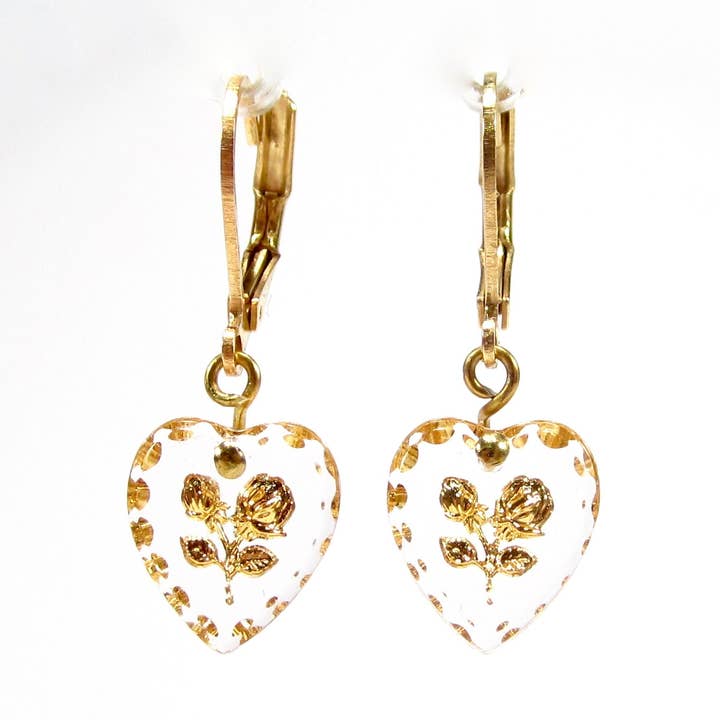 Süße Rosenherz-Ohrringe for wholesale by SoHo Schmuckmanufaktur