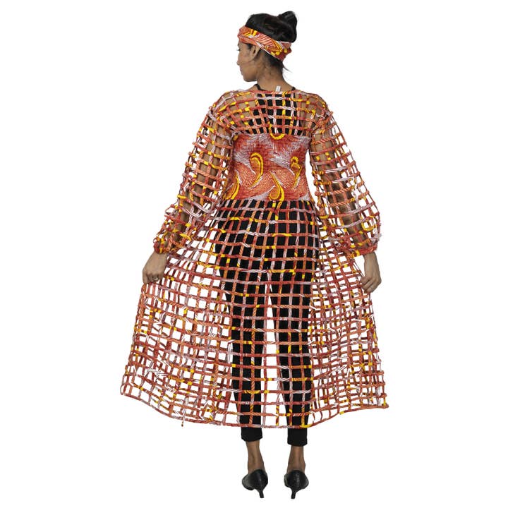 African Stars - Wholesale Dress - Women's - Women's Long Sleeve Smocked Bodice Cage Dress -- FI-ST12220