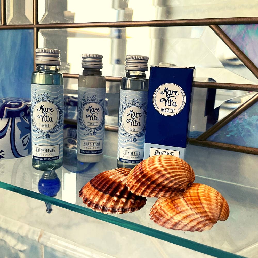 Flexi Amenities - Wholesale Shampoo puck/solid shampoo - Hotel Amenities Marevita Courtesy Set with Sea Salt11