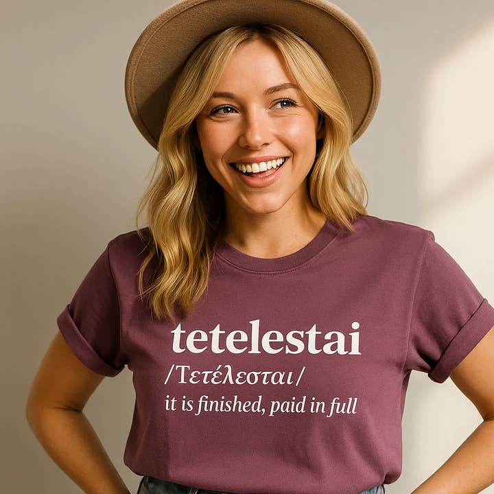 Soleinspire - Wholesale Screen Printed T-Shirt - Unisex - Tetelestai it is Finished T-Shirt, Christian, Spiritual0