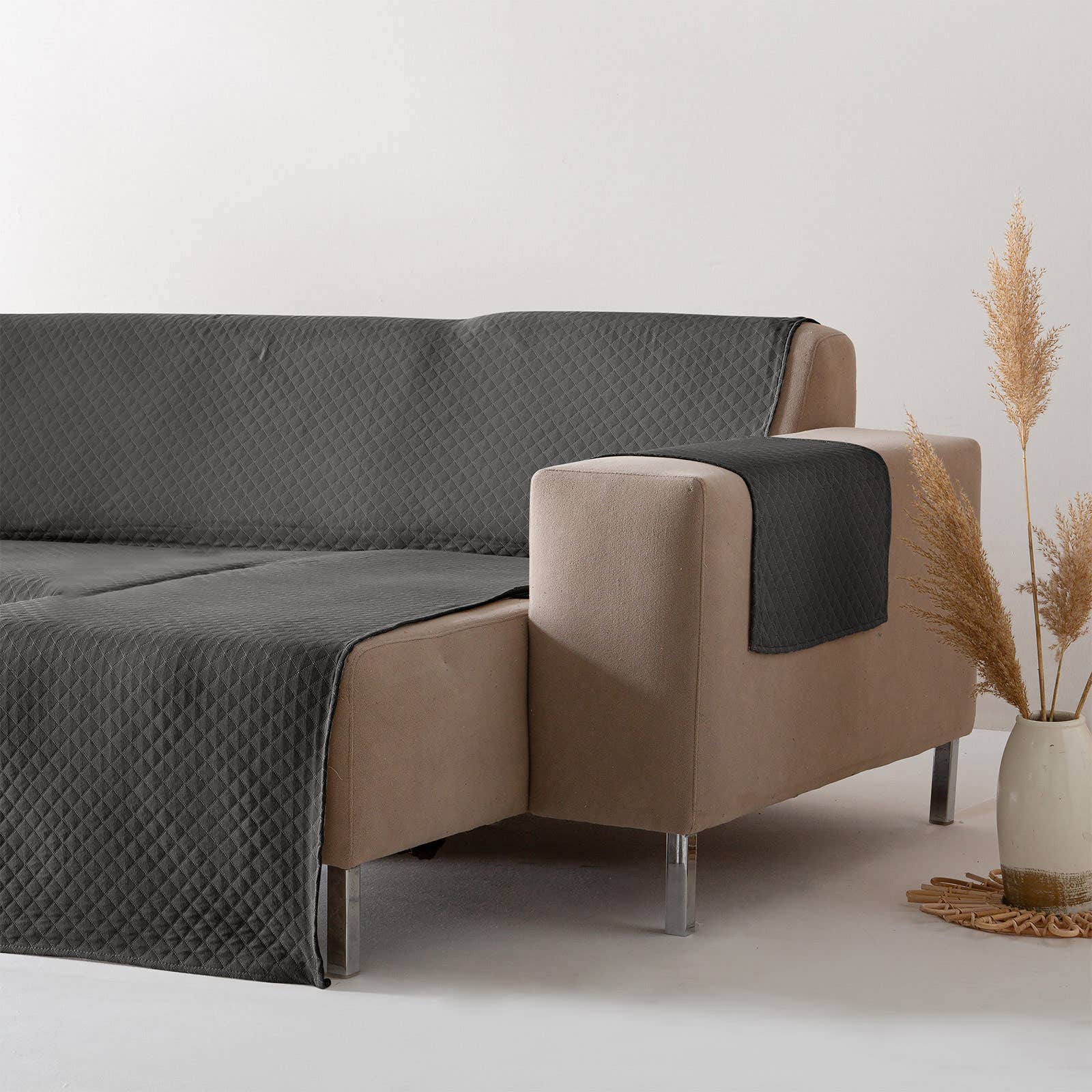 GAMUSI – Capa para cadeira/sofá por atacado – Capa de sofá lisa acolchoada algodão TRIVIAL37