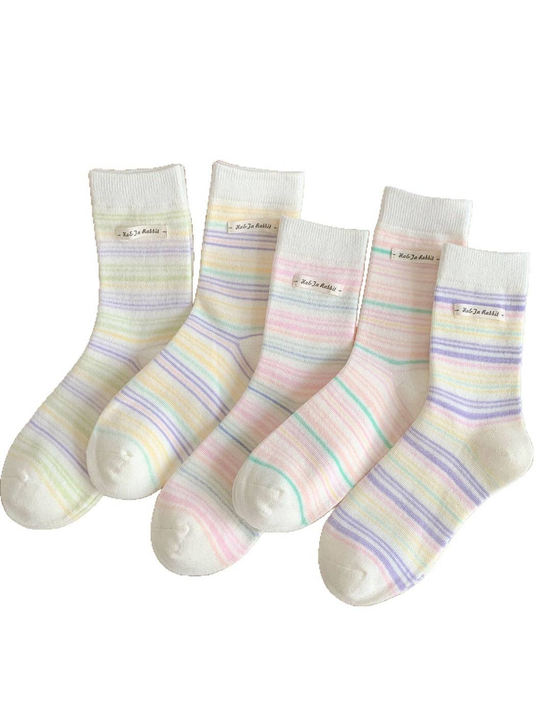 Funkyrel® Atzbranding Limited - Wholesale Socks - Women's - Rufia - Ice Cream Color Mid-Calf Socks5