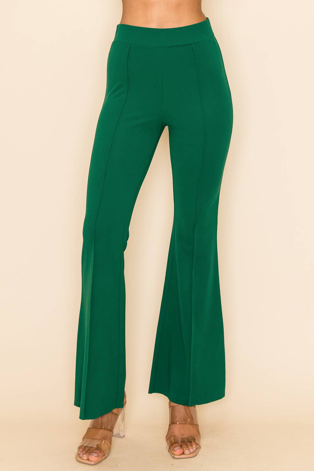 Urban Diction - Vente Pantalon – femme - Pantalon Bell décontracté et professionnel NOIR/ROUGE/VERT/IVOIRE3