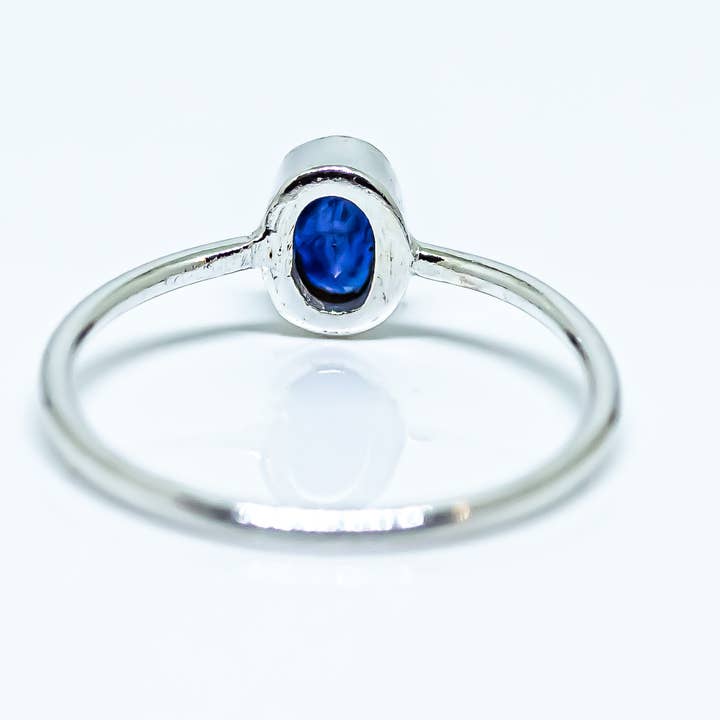 Quasar Gems USA - Wholesale Single Stone/Solitaire Ring - Blue Sapphire Ring Sterling Silver