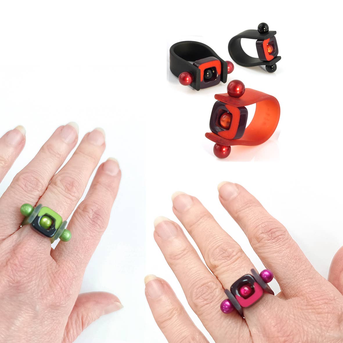 ALEX+SVET - Vente Anneau/bague à empiler - LUXOR | lot de 6 bagues en résine | PRIX BAS7