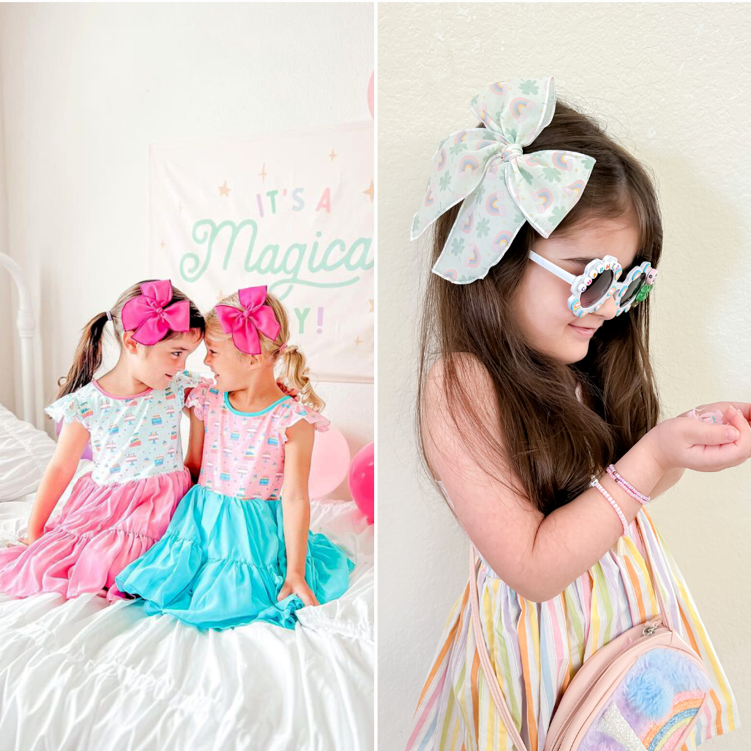 Tiny Wonders Bows - Vente Nœud pour cheveux – enfant - Casse-noisettes, crêpe de Chine3