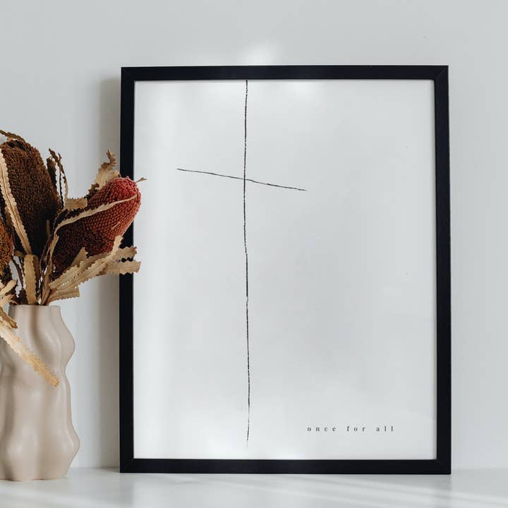 Una volta per tutte | Christian Cross Art Print per la vendita all'ingrosso da parte di Paths of Life