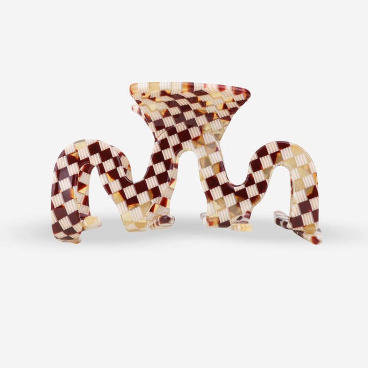 sasstie – Clips para cabelo - Mulher por atacado – Grampo de cabelo - Grande Onda Xadrez1