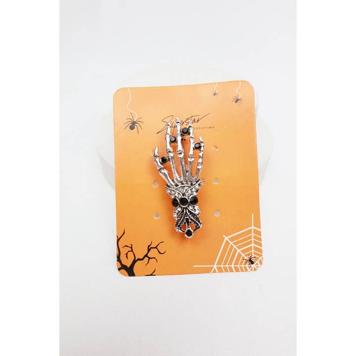 MIX COLOR Halloween Skeleton Hand Brooch for wholesale on Faire