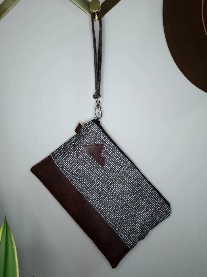 Stormy Print Wristlet Clutch with Montana Patch & Zip for wholesale by 2nd Story Studio