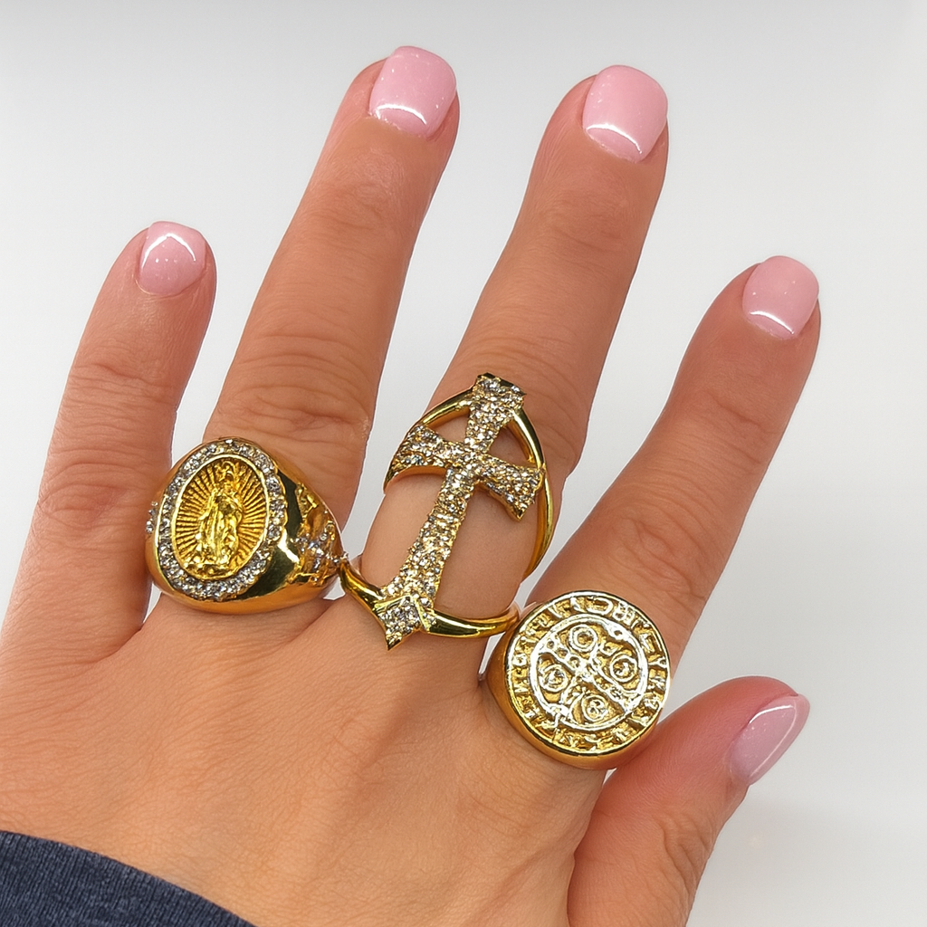 Jagged Halo Jewelry - Wholesale Multi-Stone Ring - Miraculous Medal Ring3