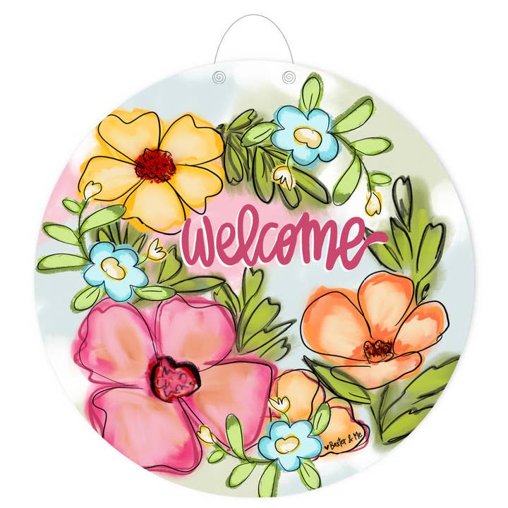 Baxter & Me - Wholesale Door Hanger - Blooming Welcome Door Hanger