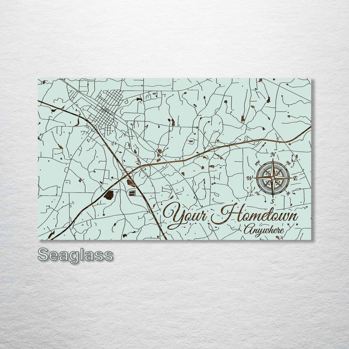 Fire & Pine - Wholesale Map - Custom: Existing Engraved Wood Map