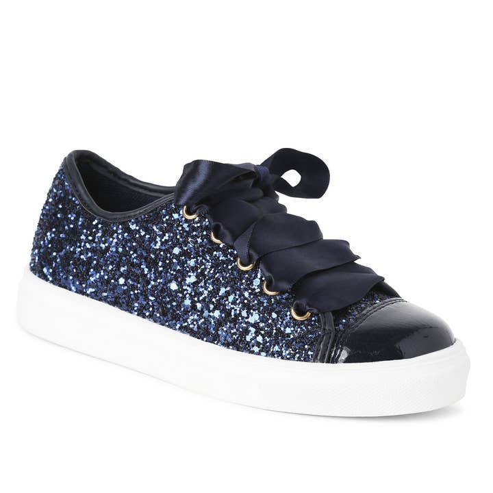 Sevva Ltd. - Wholesale Lifestyle Sneakers - Kids - Trinity Glitter Sneakers in Rainbow, Navy2
