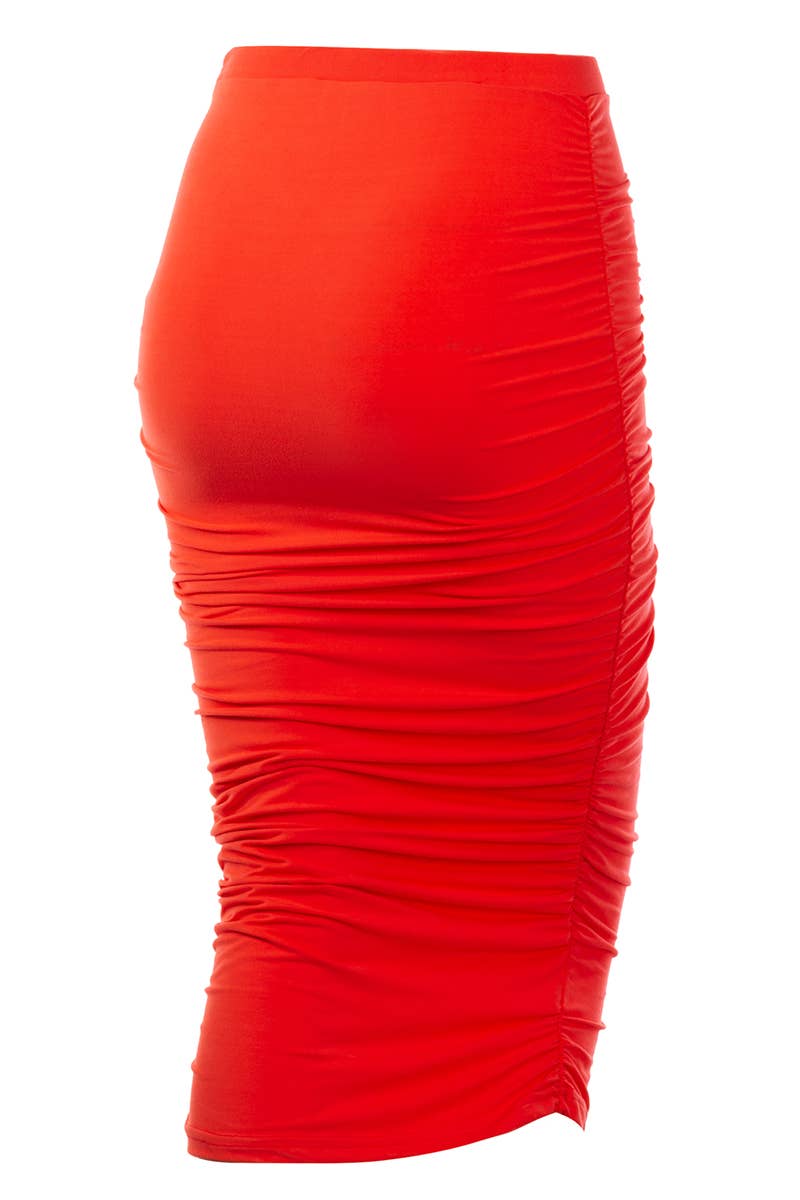 NINEXIS - Wholesale Skirt - Women's - CWBMS070_Slim Fit Ruched Long Pencil Skirt49