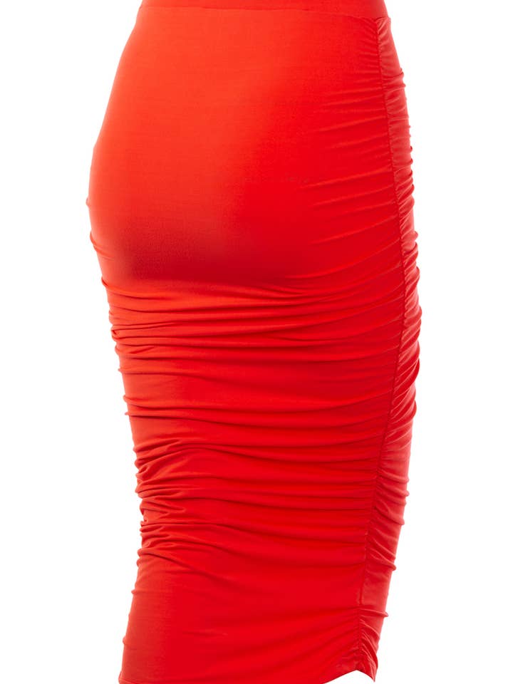 NINEXIS - Wholesale Skirt - Women's - CWBMS070_Slim Fit Ruched Long Pencil Skirt49