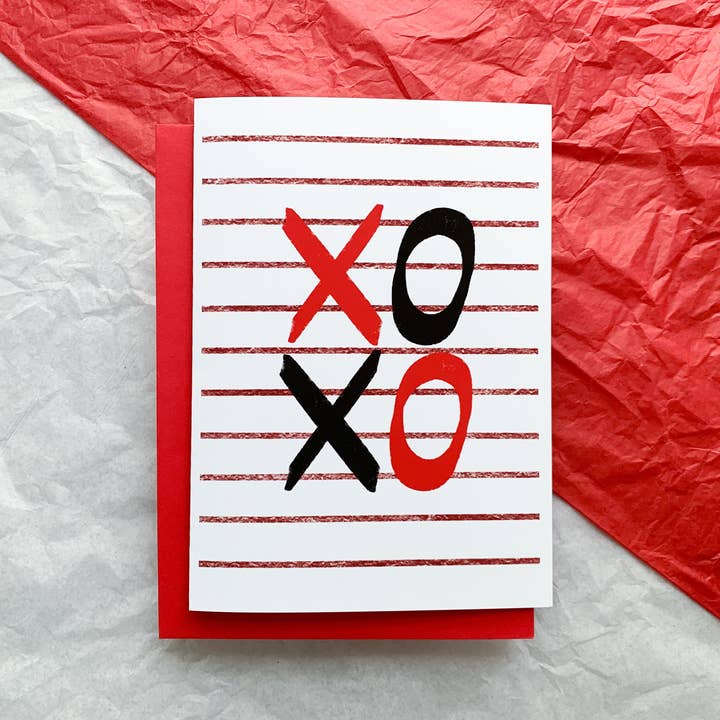 Stone Donut Design, LLC - Wholesale Valentine's Day Card - Bold XOXO Cute Valentine's Day Card by Stonedonut Design3