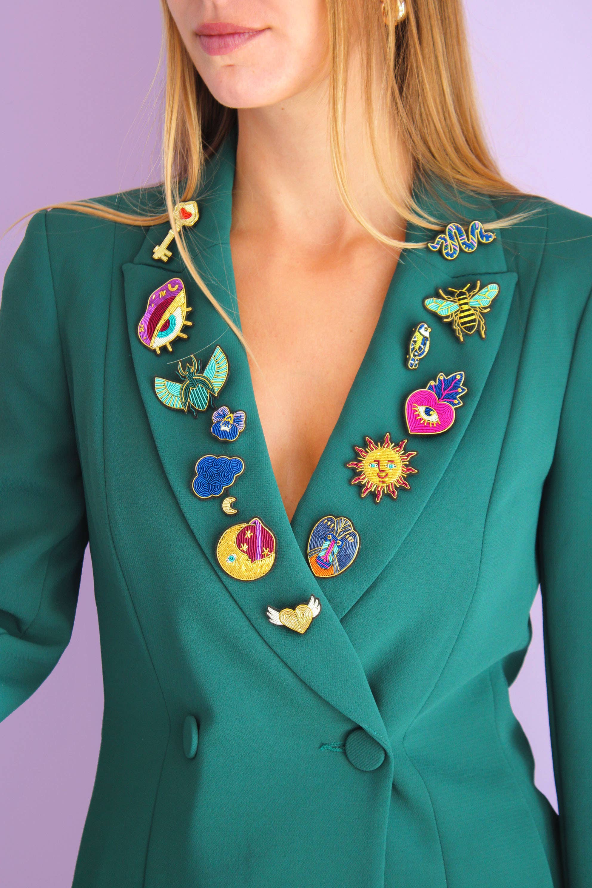 MALICIEUSE - Vente Broches - Broche Oeil Magic Fait Main Broderie Cannetille - Mystic2