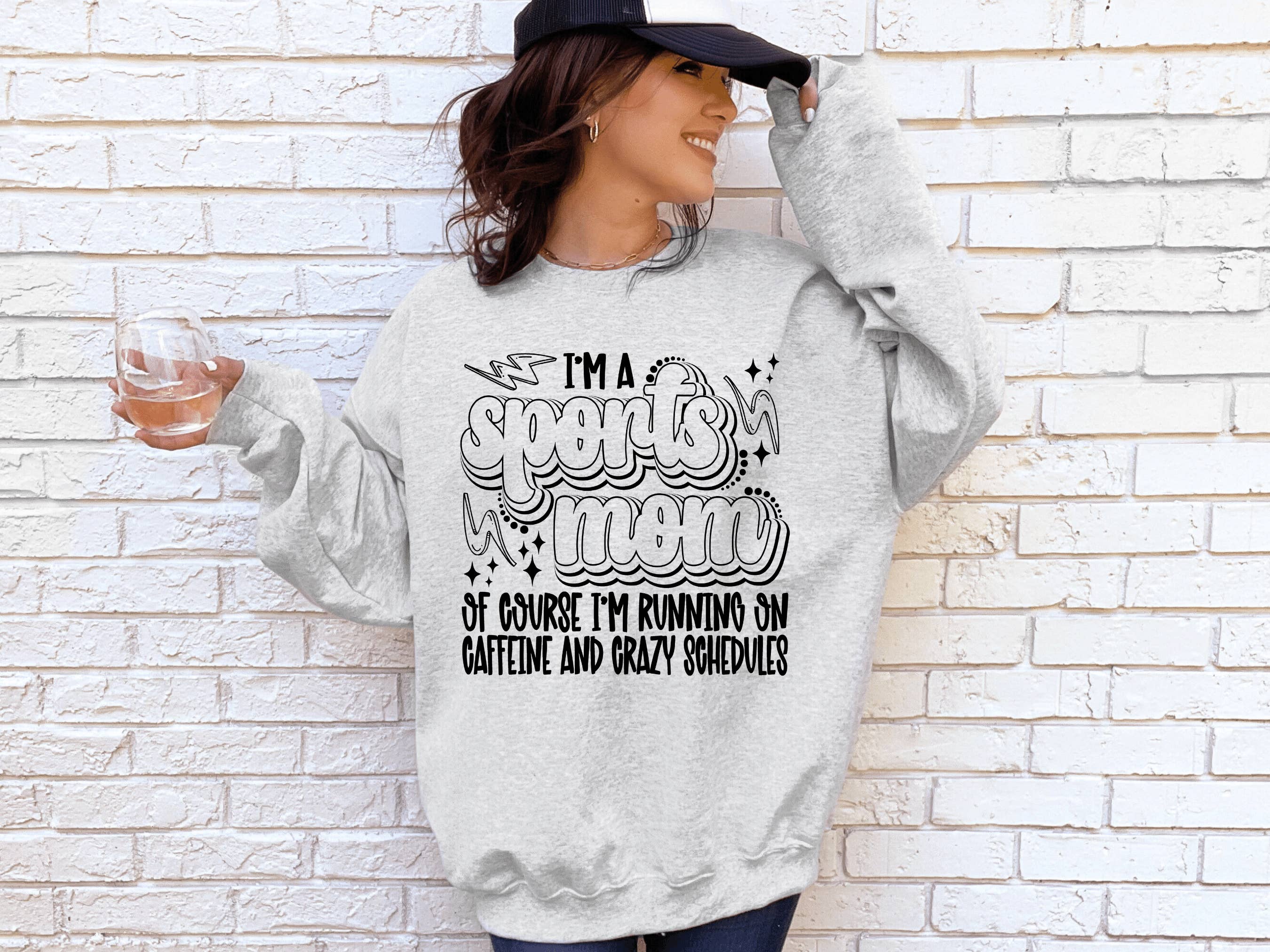 H+P Wholesale - Wholesale Graphic Sweatshirt - Women's - I'm a sports mom- Graphic Crew