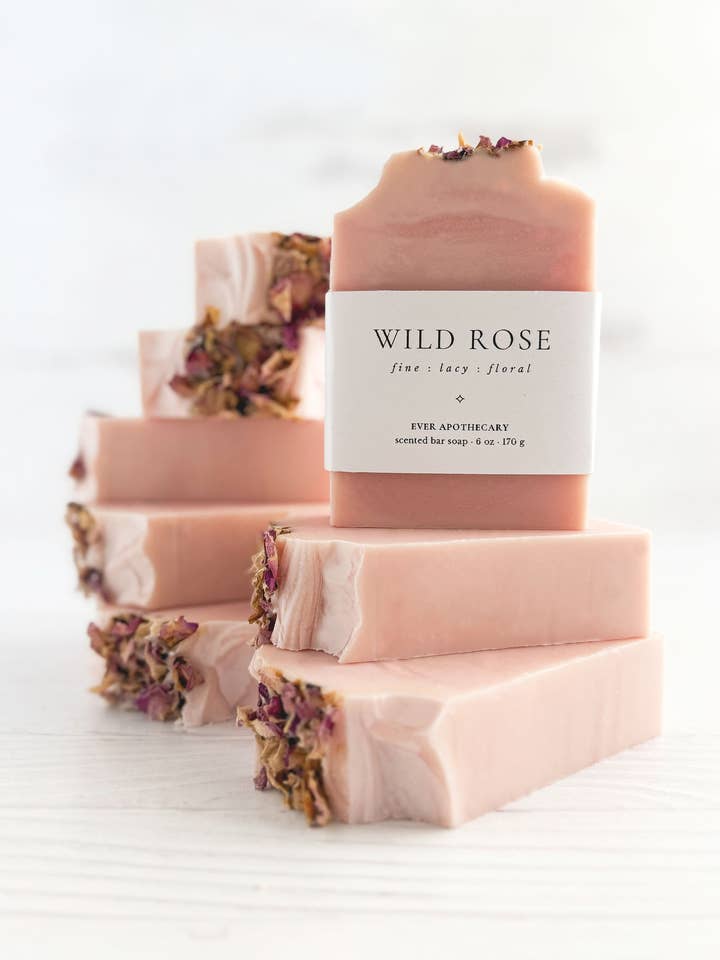Wild Rose Bar Soap for wholesale by Ever Apothecary