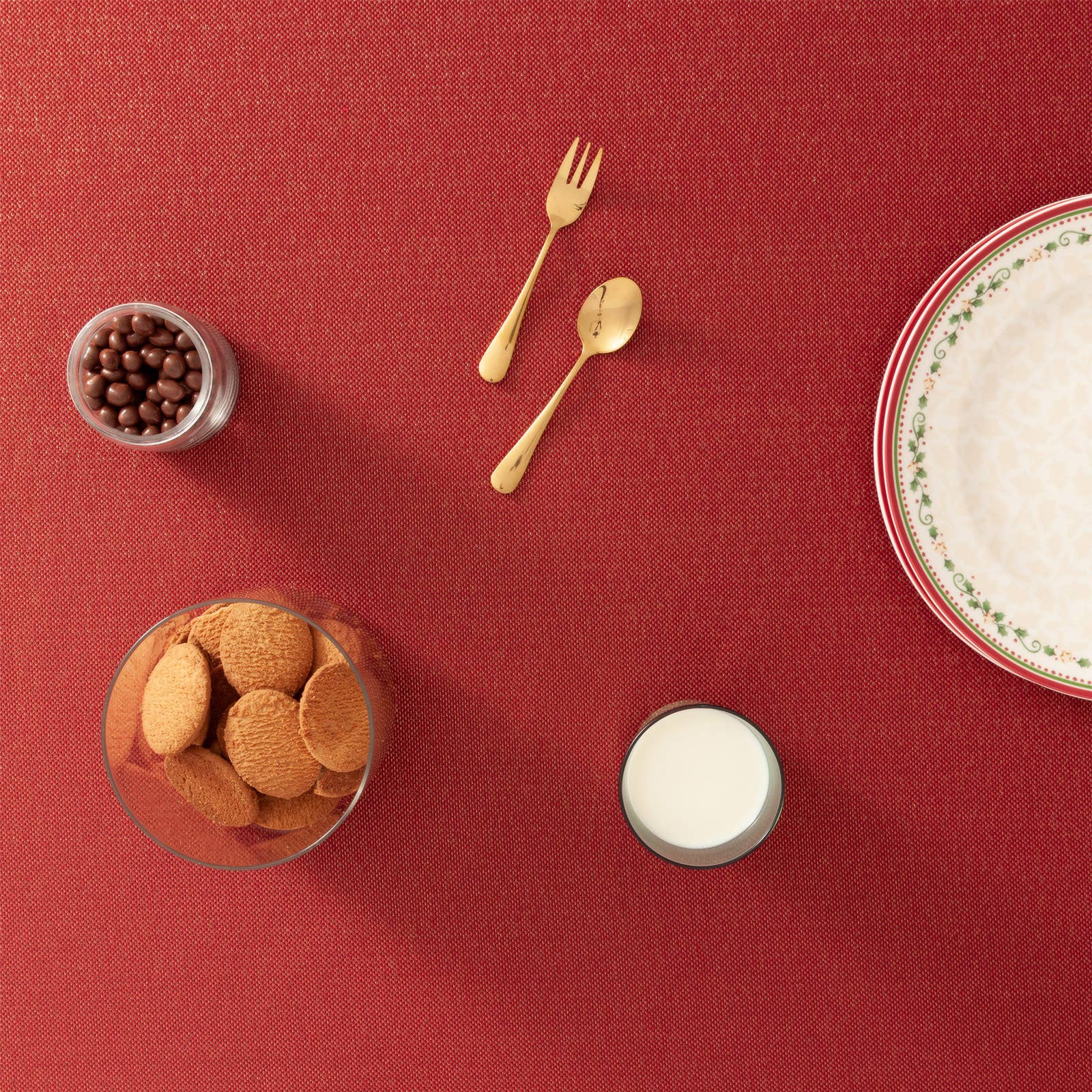 GAMUSI - Wholesale Tablecloth - Christmas tablecloth plain jacquard cotton LIGHTS14